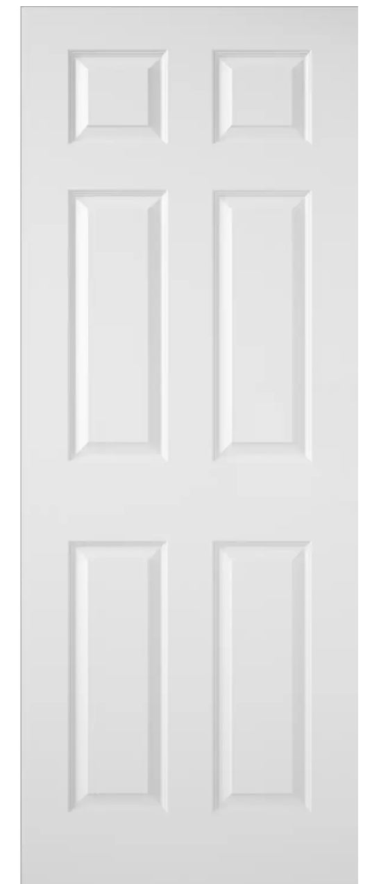 White Moulded Textured 6 Panel Internal Door