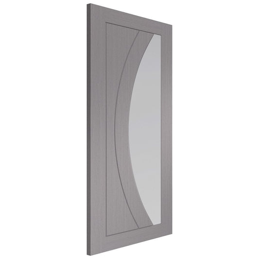 Salerno Fully Finished Light Grey Door With Clear Glass