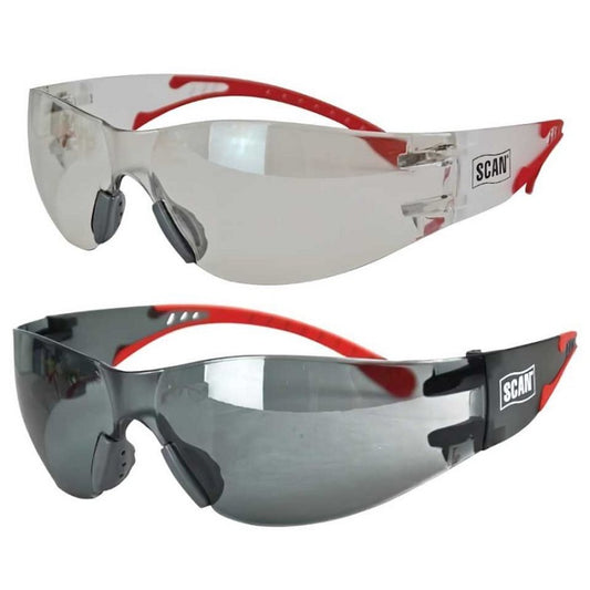 SCAN FLEXI SAFETY GLASSES CLEAR SMOKED TWIN PACK