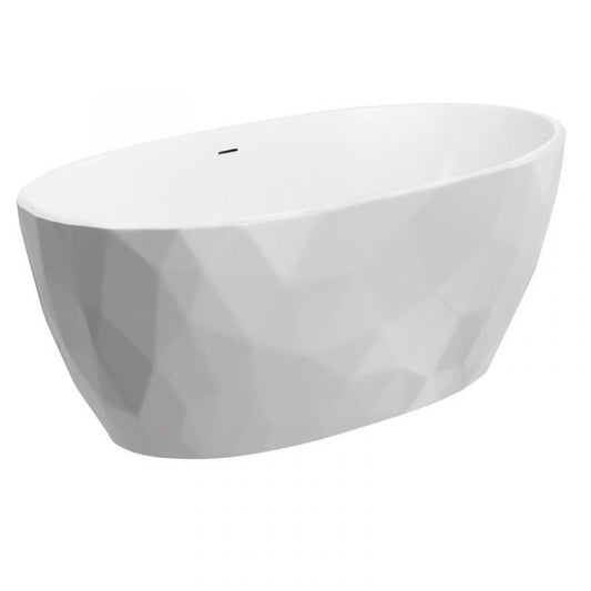 Cincelado 1700mm Gloss White Crystal Freestanding Bath