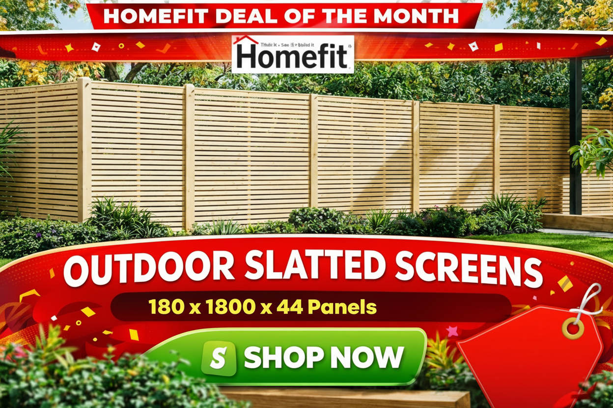 Outdoor Slatted Fence Screens – 1800 x 1800 Panels