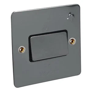 CED Black Nickel Flat Range 10a Fan Isolator Switch ( 3 Pole )