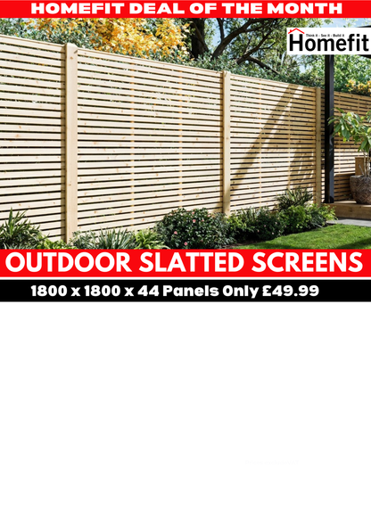 Premium Outdoor Slatted Fence Screens – 1800 x 1800 Panels