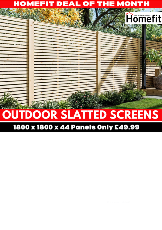 Premium Outdoor Slatted Fence Screens – 1800 x 1800 Panels