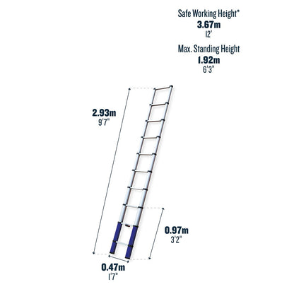 Werner Telescopic Rung Space Extension Ladder 2.9m