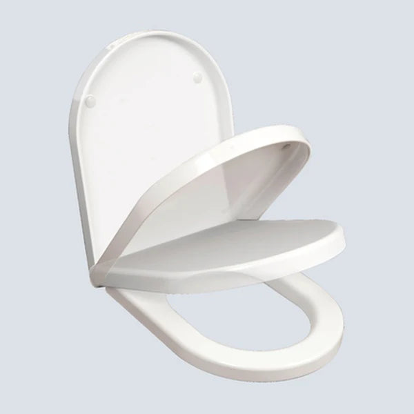 Saturn D Shaped Deluxe Soft Close Toilet Seat in White