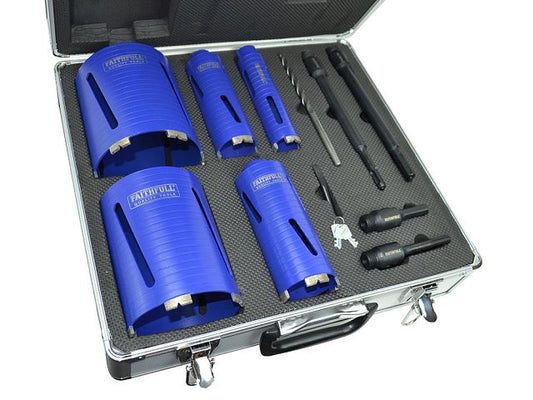 Diamond Core Drill Kit & Case Set of 11