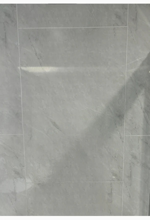 PVC Deal White Marble Gloss Knifecut 8ft x 8ft