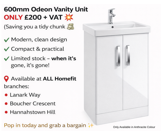 600mm Odeon Vanity Unit Anthracite Grey