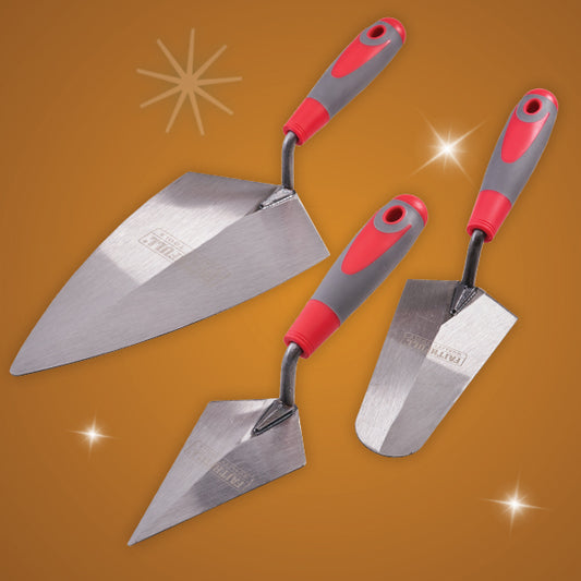 Faithfull 3 Piece Trowel Set With Soft Grip Handles