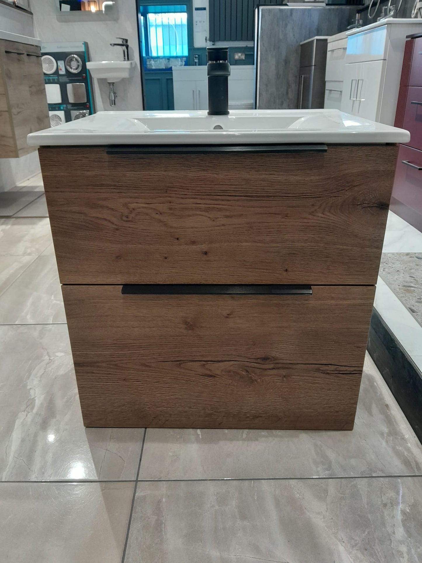 Ex Display 600mm Oak Vanity Unit