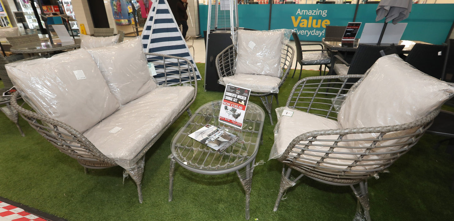 PALERMO WICKER 3 SEAT LOUNGE SET