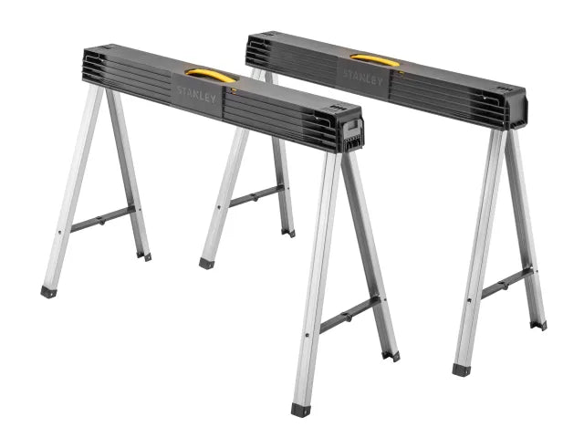 Stanley Folding Metal Leg Sawhorses (Twin Pack)