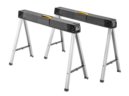 Stanley Folding Metal Leg Sawhorses (Twin Pack)