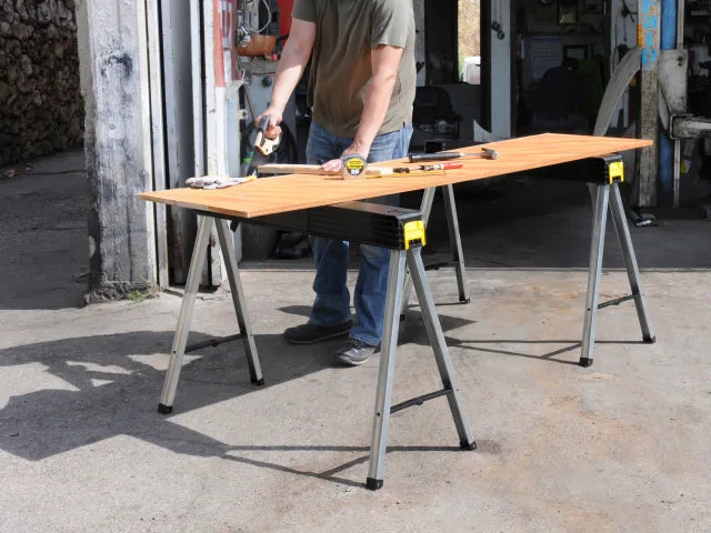 Stanley Folding Metal Leg Sawhorses (Twin Pack)