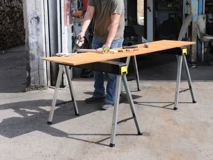 Stanley Folding Metal Leg Sawhorses (Twin Pack)