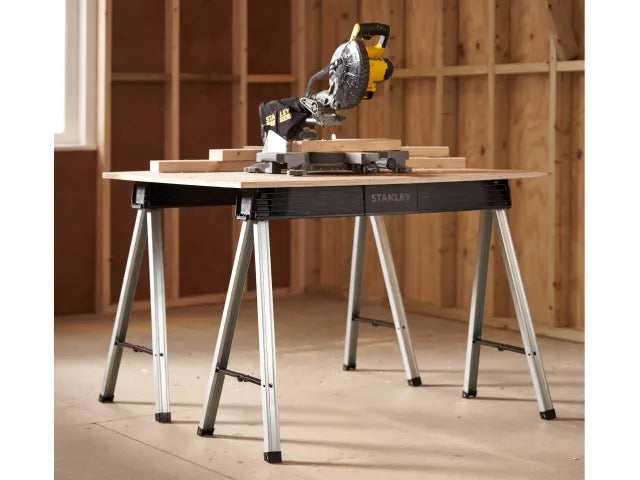 Stanley Folding Metal Leg Sawhorses (Twin Pack)