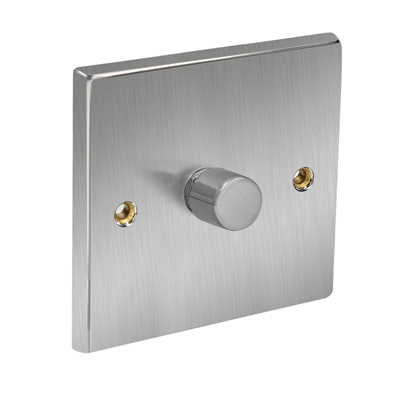 CED Satin Chrome ( Black Interior ) 400W Dimmer 1G 1-Way