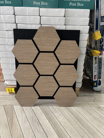 Hexagon Acoustic Feature Wall Panel Light Walnut 621mm x 759mm x 18mm